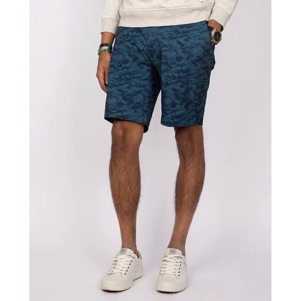 CUTTER & BUCK Bainbridge Sport Camo Golf‎ Shorts Blue Size 54B Big & Tall NEW